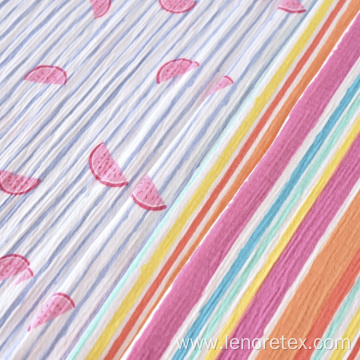 97%Cotton 2%Polyester 1%Spandex Crepe Crinkle Print Fabric